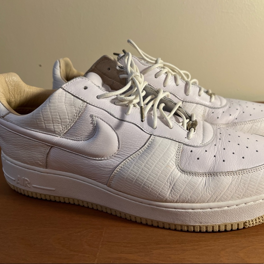 Rare Nike Air Force 1 Lux White Straw Italian Leather Men Size 12